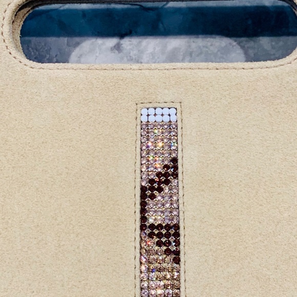 SWAROVSKI suede purse with crystal embellishments  (NWT) - Picture 4 of 6